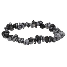 Lebensquelle Plus Snowflake Obsidian Chip Bracelet | High Quality Gemstone Bracelet, Gemstone