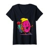 Womens Cartoon Donut Character Fun Colorful Design For Kids V-Neck