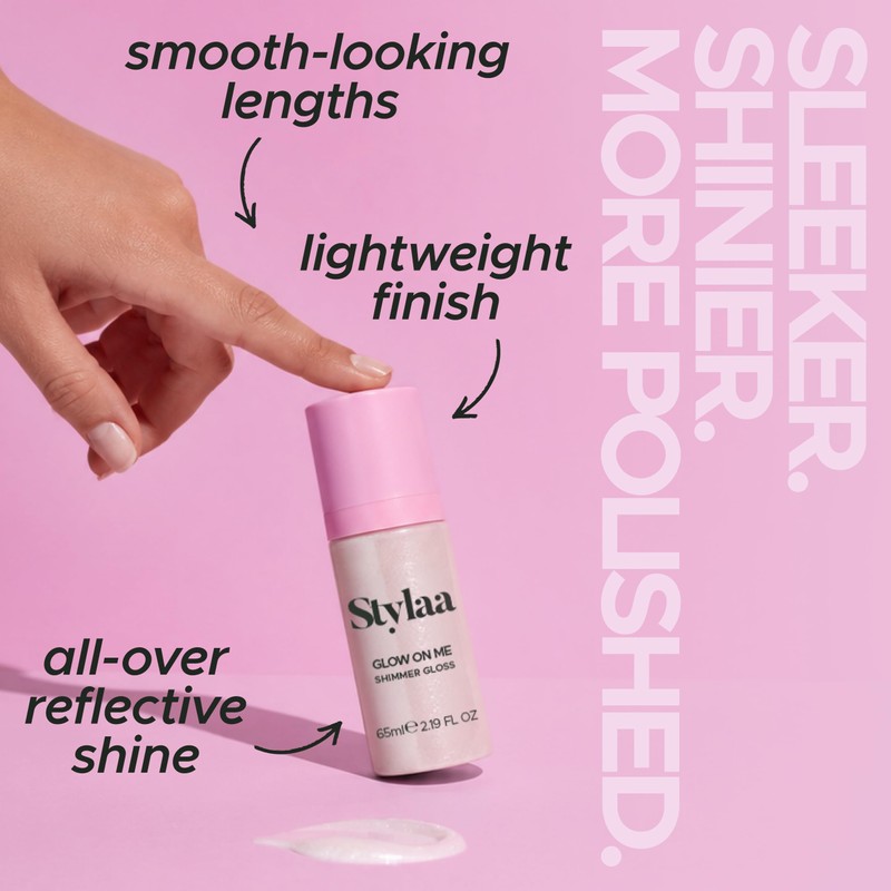 Stylaa Glow On Me Shimmer Gloss, Anti Frizz Shine Serum