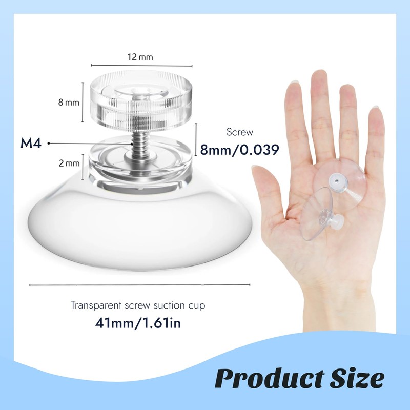 Pack of 15 Suction Cups with Thread, Suction Cups for