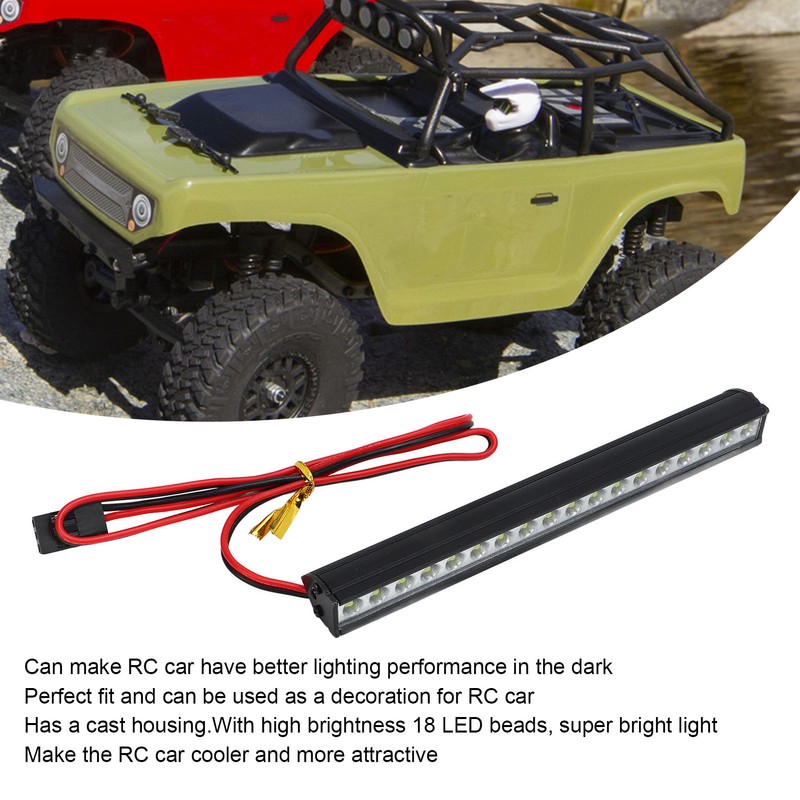 RC Car Roof Lamp 18 LEDs White Light Universal Aluminium