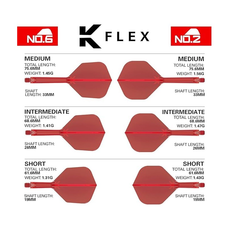 TARGET Darts K Flex Integrated Dart Flight And Shaft, No.6