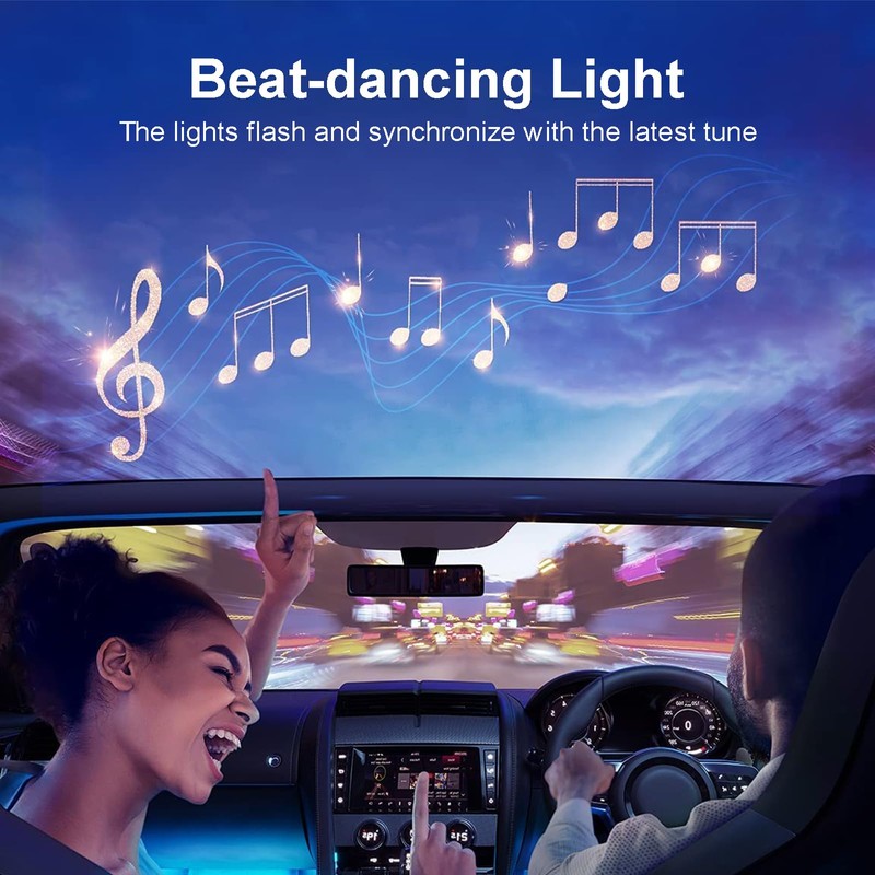 Car-Ambient-Lighting-Kit,RGB 18 in 1 256 LED with Wireless APP DIY
