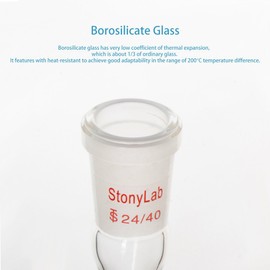 StonyLab Vacuum Take Off Adapter, Gas Inlet Adapter Adapter, Straight Vertical Vacuum Take-Off Adapter, Short Shaft with 24/40 Joints