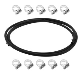 HOPESPANNER 1/4" Fuel Line Kit 10ft Vacuum Hose Automotive Fuel Hose with 10 Clamps 1 Set
