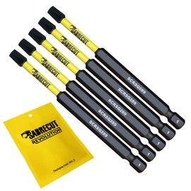 5 x SabreCut SCRSQ289_5 89mm SQ2 Square Magnetic Impact Screwdriver Driver Bits Set Single Ended Heavy Duty