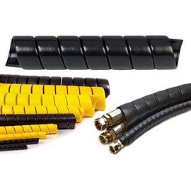 Electriduct Electriduct 5/8 Inch Heavy Duty Spiral Wrap HDPE Flexible Plastic Cable Sleeve Hose Protector 10 Feet - Black