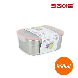 Kitchen Art Stainless Steel Sealed Container Side Dish Container Art Rock Rectangular No. 4 / 키친아트  스텐밀폐용기 반찬통 아트락 직사각 4호