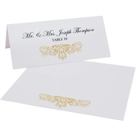 Vintage Frame Printable Place Cards, Gold (Choose Color), Set of 60 (10 Sheets), Laser & Inkjet Printers - Wedding, Party, Dinner, and Special Events - Made in The USA
