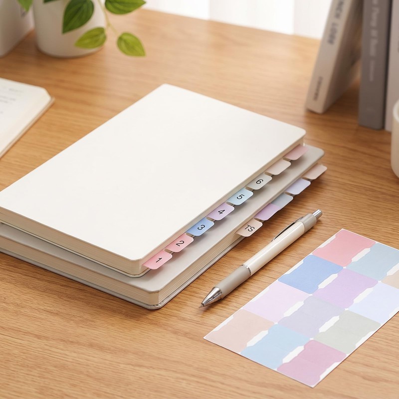 Amabro 180Pcs Sticky Index Tabs Pastel Writable Sticky Tabs Planner