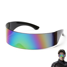 KAYLRE Fast Glasses Rave, Futuristic Sunglasses, Space Glasses, Alien Glasses, Futuristic Glasses, Futuristic Visor Glasses, Glasses for Cosplay (Colourful)