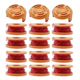 Saihisday 15PCS WA0010 Trimmer Line Spool, 120ft 0.065 inches, Replacement for Worx Weed Eater String Trimmers, 12 Line spools+3 Caps