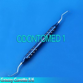 ODM Dental Gracey Curette 5/6 Periodontal Hollow Handle Blue Color Surgical Scaler
