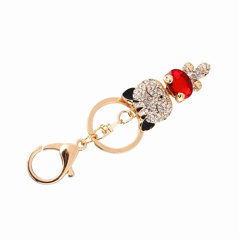 Hztyyier 3D Kitten Key Ring, Crystal Rhinestone Key Ring Charm