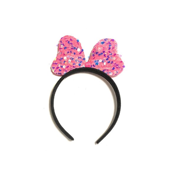 Girls Big Sequin Bow Knot Headband Party Hair Accessory (Dark