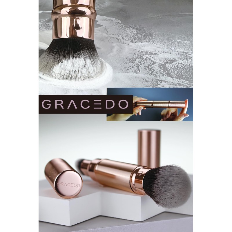 Frepice Dual Makeup Brushes Portable Powder Brush Liquid Brush Makeup/GRACEDO