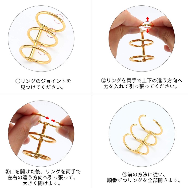 6 Pcs Loose Leaf Binder Ring Book Ring Organizer Ring