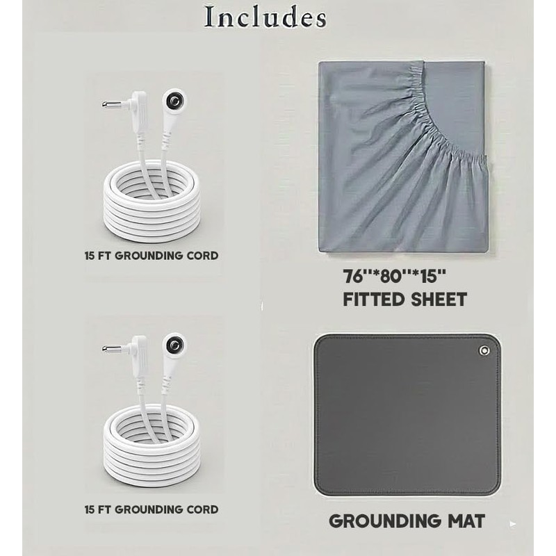 Grounding Sheets for Improving Sleep Quality,25% Pure Silver Fiber+Organic Cotton,Bedding