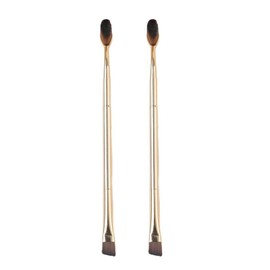 COSHINE 2pcs Dual-Head Eyebrow and Foundation Brush, Precision Eyebrow Tool, Foundation Concealer Makeup Applicator