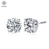 0.6-4.0 CTW S925 Silver 6mm Moissanite Stud Earrings D Color