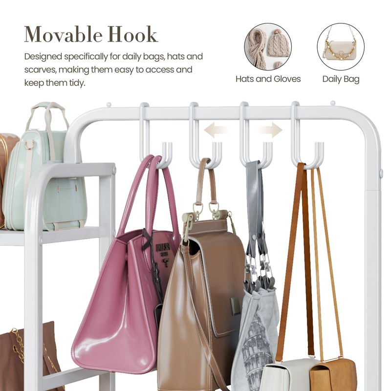 Purse Organizer for Closet, with Bottom Drawer, Extra Large Capacity