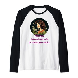 Turning into a ninja tissue box in hay fever allergy season Raglan Baseball Tee