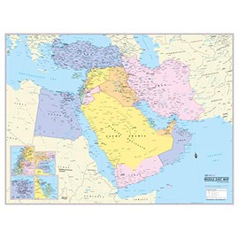 Cool Owl Maps Middle East Wall Map Poster (Laminated)