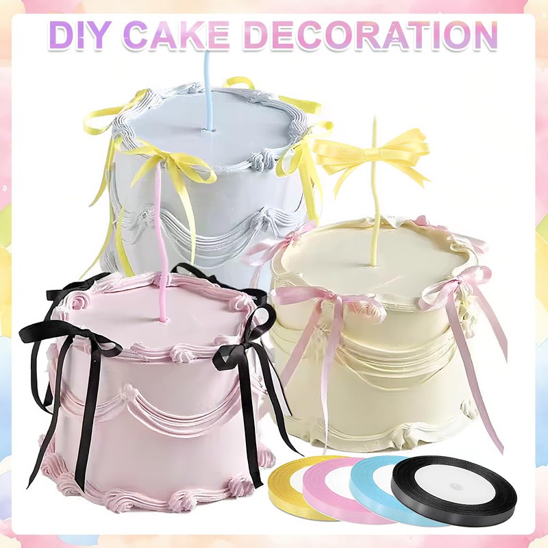 12 Rolls Ribbons for Crafting, 6mm X 22m Satin Ribbons,