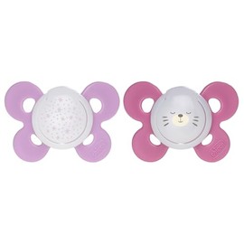 Chicco PhysioForma Comfort, Chupete 16-36 Meses, 2 Piezas, Chupetes con Tetina de Silicona, Ayuda a la Respiración Fisiológica, Favorece el Desarrollo Correcto de la Boca, Colores Surtidos, Rosa Claro