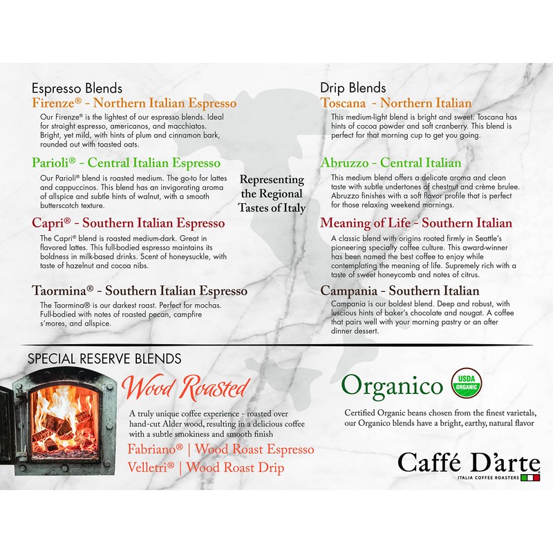 Caffe D'arte Capri Whole Bean Espresso Coffee, 5 Pounds