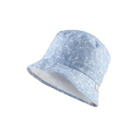 Sterntaler Reversible Fishing Hat Whales - Summer Hat with Cotton Print - Reversible Side Made of Muslin - Maritime UV Protection 50+ Sun Cap - Baby Children's Headgear - Sky, Size 51