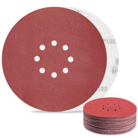 Sandpaper 225 mm Velcro 180 Grit Pack of 30 Sanding Discs for 8 Holes Drywall Sanders Ceiling Sanders Sanding Discs