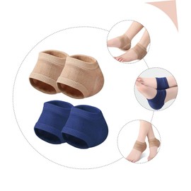 minkissy 4pairs Gel Heel Protectors Moisturizing Socks for Cracked Heels Breathable and Comfortable Design for Men Women Washable and Reusable Skin Soothing Treatment Skin Tone