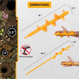 NAFOGAR Garden Auger Drill Bit for Planting 1.6"x16.5