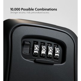 Iron Lock® Key Lock Box Wall Mount – Medium Waterproof Heavy-Duty Metal Safe with 4-Digit Combination for Outdoor Access, Home Entry, Office Security, Rentals & Airbnb Use (Black, Medium)