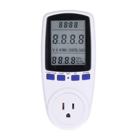 Power Meter Plug Home Electricity Usage Energy Monitor Voltage Amps Tester with Backlight 7 Modes Display