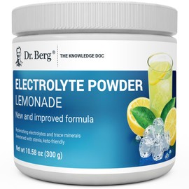 Dr. Berg Nutritionals Dr. Berg Zero Sugar Hydration Keto Electrolyte Powder - Enhanced w/ 1000 mg of Potassium & Real Pink Himalayan Salt (NOT Table Salt) - Lemonade Flavor Hydration Drink Mix Supplement - 50 Servings