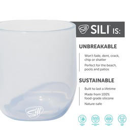 Silipint 12oz Stemless Silicone Wine Glass - BPA-Free Shatterproof Non-Toxic Dishwasher Safe Unbreakable Wine Glass - Perfect for Outdoor Picnics Camping Home Use (Icicle)