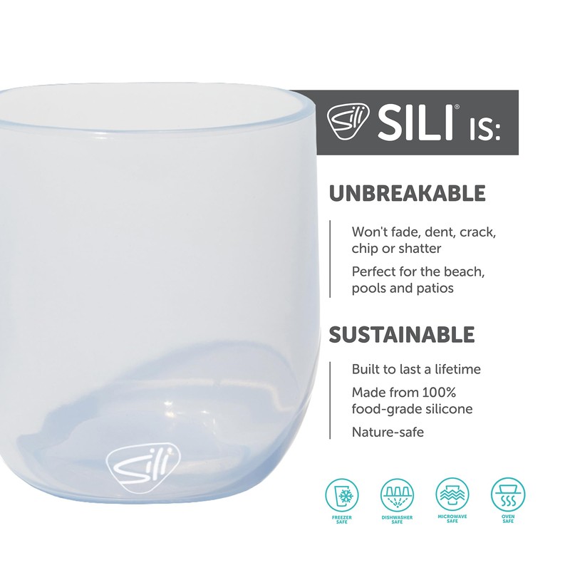 Silipint 12oz Stemless Silicone Wine Glass - BPA-Free Shatterproof Non-Toxic