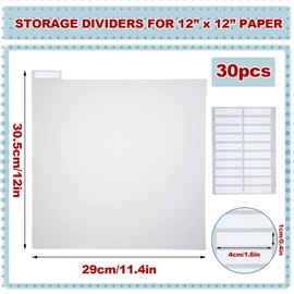 12 x 12 Inches Scrapbook Tabbed Dividers Scrapbook Paper Storage Dividers Page Dividers with Labels for Storage Box Cards File Holder (30 Pieces)