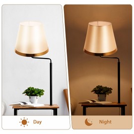 Uonlytech Gold Fabric Lamp Shade Burlap Clip On Chandelier Lamp Shades Linen Lampshade for Table Chandelier Wall Lamp Living Room Bedroom