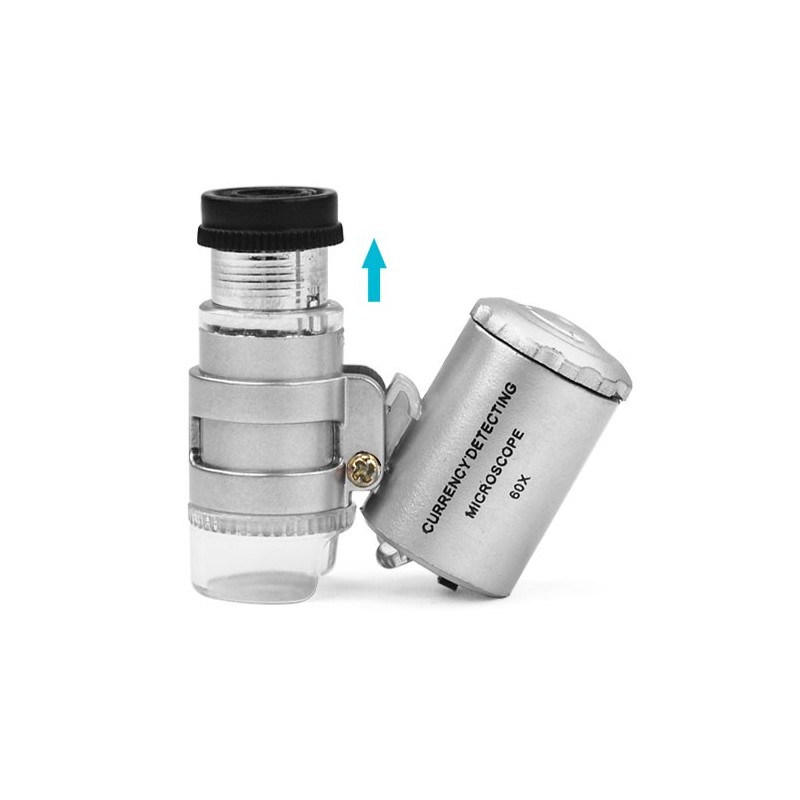 Accessotech Mini 60x Jewellery Loupe with Light Magnifier Microscope Hallmarks