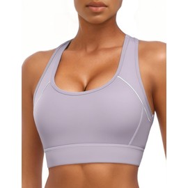 Sports Bras for Women High Support, Adjustable High Impact Sports Padded Seamless Scoop Neck Comfortable Bras(L)