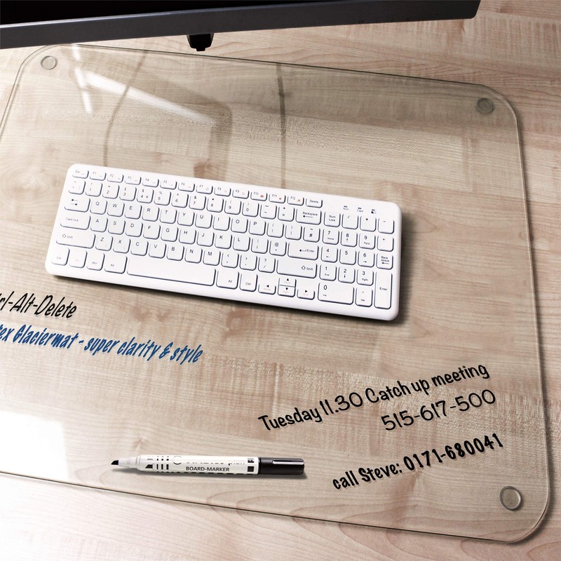 Exclusive Glaciermat® Glass Desk Pad - 20" x 36"