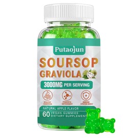 Putaojun Soursop Graviola Gummies | 2000mg Soursop Leaves Extract for Digestive, Cell Support, Immune Support and Antioxidant | High-Absorption | Non-GMO, Vegan, 60 Gummies