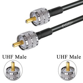 TUOLNK 2PCS RG8X PL259 UHF Coax Cable, Low Loss UHF SO239 Male to PL259 Male Coaxial Cable 20inch(50cm) for Router, Antenna Analyzer