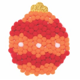 Baker Ross FC111 Christmas Bauble Pom Pom Art Kits - Pack of 5, Design Your Own Christmas Decorations, Pom Pom Decorations for Children to Make, Decorate and Display, Creative Activities for Kids