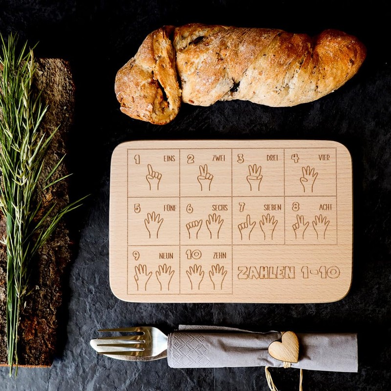 Spruchreif Engraved breakfast board, school gift for boys and girls,