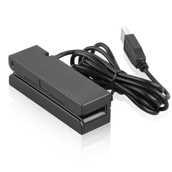 2xhome - POSMATE - USB Mini Credit Card 3 Track Hi Lo Co Magnetic Reader Swiper for POS System Cashier Registry Cash Register Quickbook