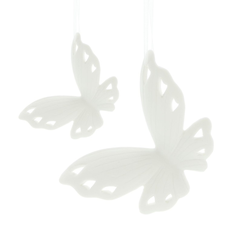 Hanging Butterfly White. Pack of 5